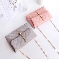 New Style Simple Rhombus Embroidery Thread Messenger Small Square Bag main image 2