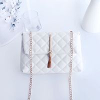 New Style Simple Rhombus Embroidery Thread Messenger Small Square Bag sku image 1