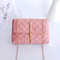 New Style Simple Rhombus Embroidery Thread Messenger Small Square Bag sku image 4