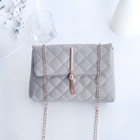 New Style Simple Rhombus Embroidery Thread Messenger Small Square Bag sku image 5