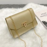 Simple New Style Solid Color Messenger Chain Small Square Bag sku image 5
