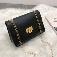 Simple New Style Solid Color Messenger Chain Small Square Bag sku image 3