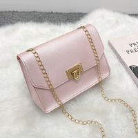 Simple New Style Solid Color Messenger Chain Small Square Bag sku image 4