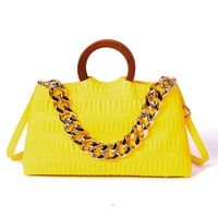 2022 New Fashion Chain Portable Round Handle Pleated Shoulder Handbag sku image 2