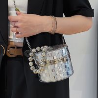 2022 New Women's Fashion Shoulder Chain Mini Acrylic Box Bag main image 6
