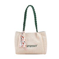 2022 New Summer Large Capacity Embroidery Thread Shoulder Straw Tote Bag main image 2