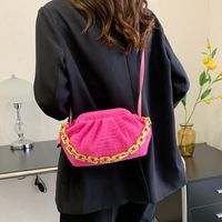 New Clipped Button Thick Chain Crossbody Shoulder Pleated Cloud Bag sku image 5