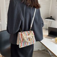 2022 Summer New Bow Pearl Chain Messenger Small Square Bag sku image 1