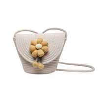 2022 Summer Fashion Stitching Flowers Crossbody Shoulder Small Woven Bag sku image 2