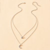 New Fashion Five-pointed Star Moon Pendant Multi-layer Sweater Chain Necklace Women main image 2