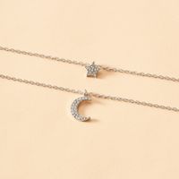 New Fashion Five-pointed Star Moon Pendant Multi-layer Sweater Chain Necklace Women main image 3
