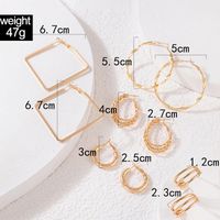 Fashion Alloy Round Square Earrings Daily Hoop Earrings main image 2