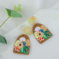 Personalized Simple Flower Abstract Pattern Acrylic Earrings main image 3