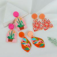 New Personalized Candy Color Bohemian Synthetic Resin Earrings main image 5