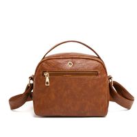 Fashion New Soft Leather Small Square Women's Retro Messenger Shoulder Bag main image 3