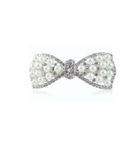Women's Fashion Sweet Bow Knot Alloy Inlaid Pearls Diamond Artificial Rhinestones Artificial Pearls Hair Clip sku image 1