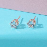 Fashion Simple Shining Crystal Zircon Inlaid Stud Earrings Wholesale sku image 1