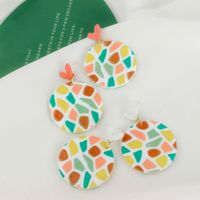 New Personalized Simple Colorful Cute Heart Acrylic Earrings main image 1
