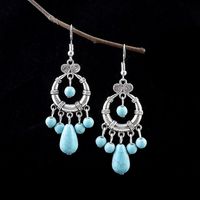 Ethnic Style Silver Turquoise Earrings main image 1