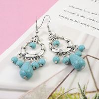 Ethnic Style Silver Turquoise Earrings main image 2