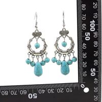 Ethnic Style Silver Turquoise Earrings main image 4