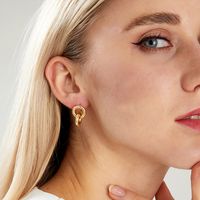 Fashion Simple Geometric Electroplated 18k Gold Copper Earrings main image 1