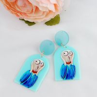 Cartoon Style Printing Arylic Synthetic Resin Earrings sku image 4