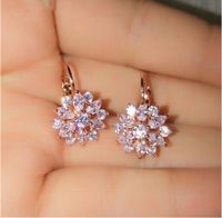 Fashion Simple Geometric Chrysanthemum Inlaid Diamond Alloy Ear Clip Earrings main image 1
