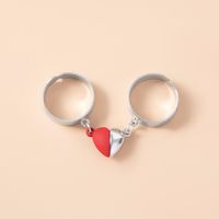 Fashion Pendant Heart Magnetic Chain Couple Alloy Open Ring main image 2