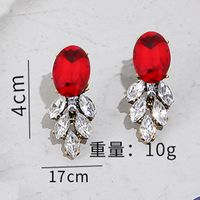 Glam Geometric Alloy Zircon Earrings Necklace sku image 1