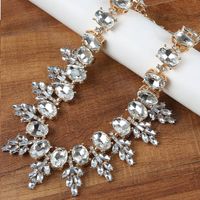 Glam Geometric Alloy Zircon Earrings Necklace sku image 3