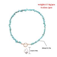 Elegante Einfache Große Geformte Perle Anhänger Ot Schnalle Grün Türkis Kette Halskette main image 3