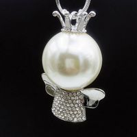 Fashion Angel Pendant Inlay Pearl Simple Long Alloy Sweater Chain Jewelry main image 2