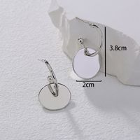 Mode Einfachen Metall Wafer S925 C-förmigen Silber Ohrringe main image 6