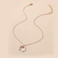 Fashion Simple Gold Plated New Moon Pendant Alloy Necklace Wholesale main image 3