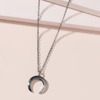 Fashion Simple Gold Plated New Moon Pendant Alloy Necklace Wholesale sku image 2
