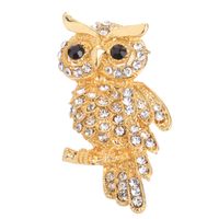 Fashion Creative Rhinestone Inlaid Cute Owl Alloy Brooch main image 1