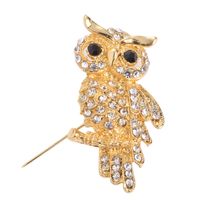 Fashion Creative Rhinestone Inlaid Cute Owl Alloy Brooch main image 2