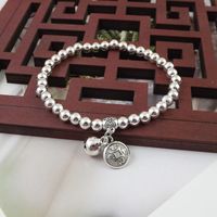 Ethnic Style 5mm Beads Silver Plated Bracelet sku image 5