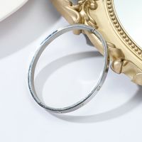 Fashion Simple Polished O-shaped Stainless Steel Rhinestone Inlaid Bracelet main image 2