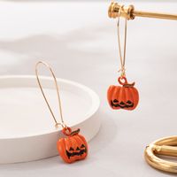 Fashion Ornament Halloween Pumpkin Grimace Ear Hook Irregular Alloy Earrings main image 1