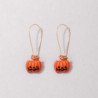 Fashion Ornament Halloween Pumpkin Grimace Ear Hook Irregular Alloy Earrings main image 4