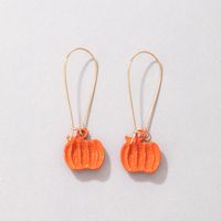 Fashion Ornament Halloween Pumpkin Grimace Ear Hook Irregular Alloy Earrings main image 5