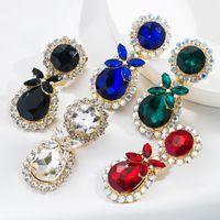 New Style Fashion Water Drop Shape Color Rhinestone Pendant Earrings main image 1