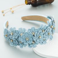 Lady Flower Flannel Inlay Rhinestones Hair Band main image 5