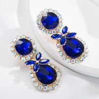 New Style Fashion Water Drop Shape Color Rhinestone Pendant Earrings main image 3