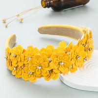 Retro Style Colorful Flowers Glass Drill Headband Hair Accessories sku image 2