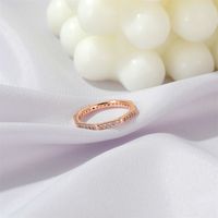 Fashion Angular Polygon Geometric Diamond-studded Copper Ring Wholesale main image 4