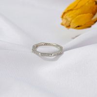 Fashion Angular Polygon Geometric Diamond-studded Copper Ring Wholesale main image 3