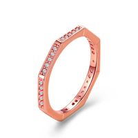 Mode Winkel Polygon Geometrische Diamant-verzierte Kupfer Ring Großhandel sku image 2